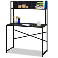 Bureau Buzelin avec étagère style industriel noir L100xP50cm