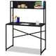 Bureau Buzelin avec étagère style industriel noir L100xP50cm