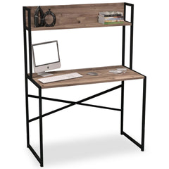 Bureau avec étagère style industriel Buzelin L100xP50cm Chêne