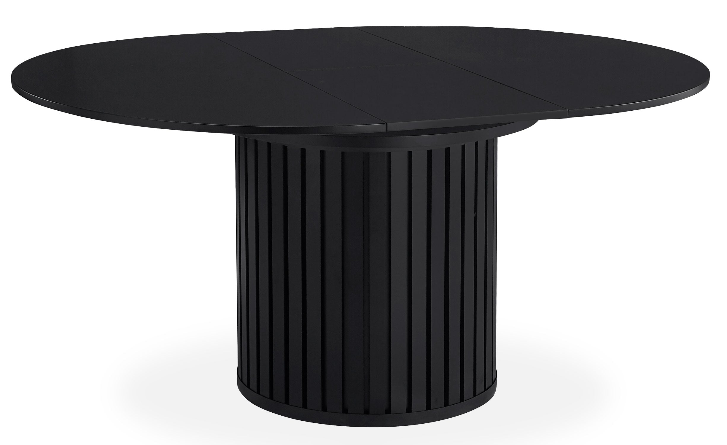 Table ronde extensible pied central style colonne Burkina 120-160cm Noir
