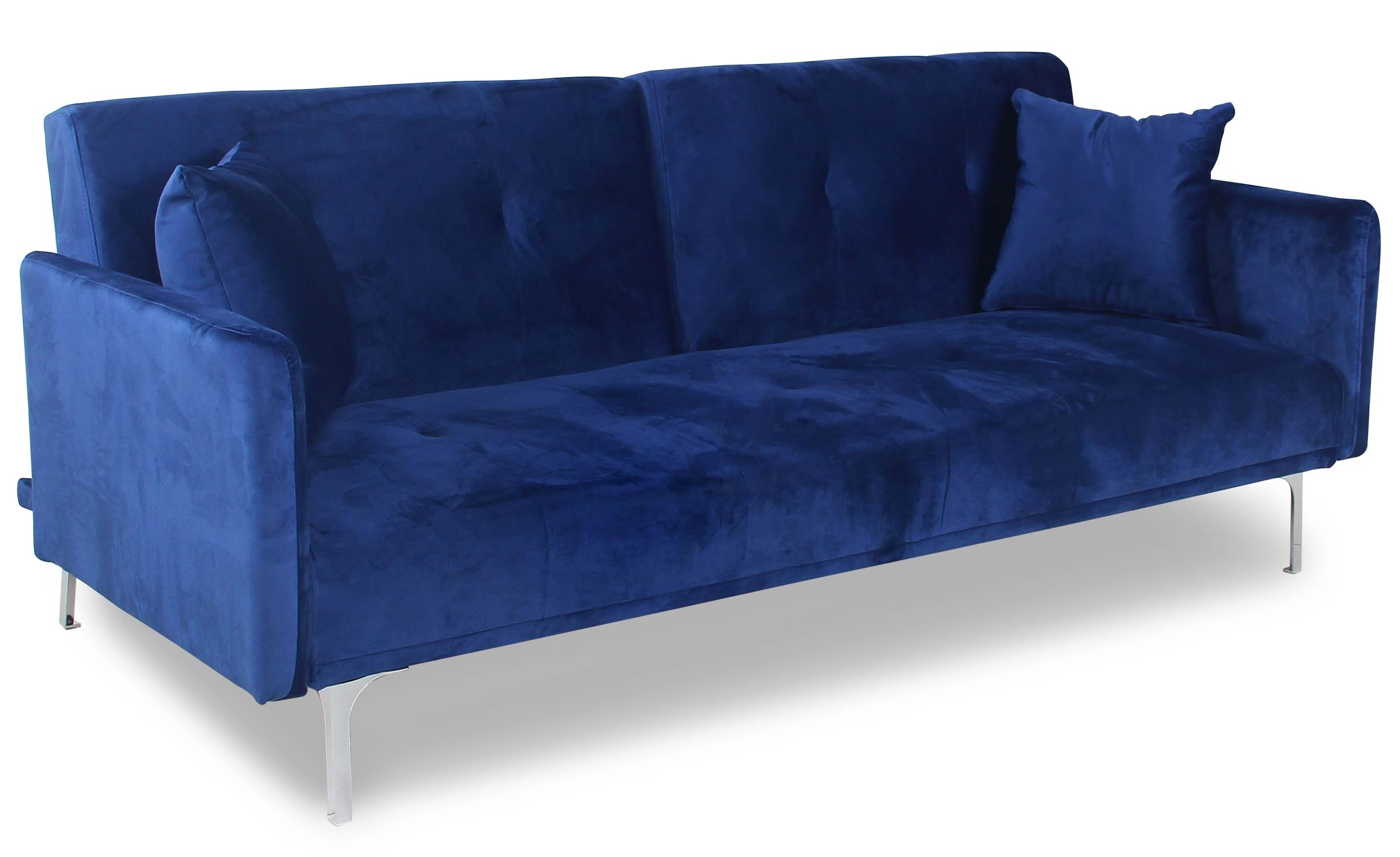 Canapé convertible 3 places Carla Velours Bleu