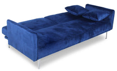 Canapé convertible 3 places Carla Velours Bleu