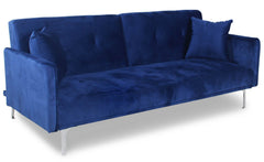 Canapé convertible 3 places Carla Velours Bleu