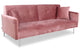 Canapé clic-clac 3 places velours rose