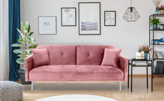 Canapé clic-clac 3 places Anterio en velours rose