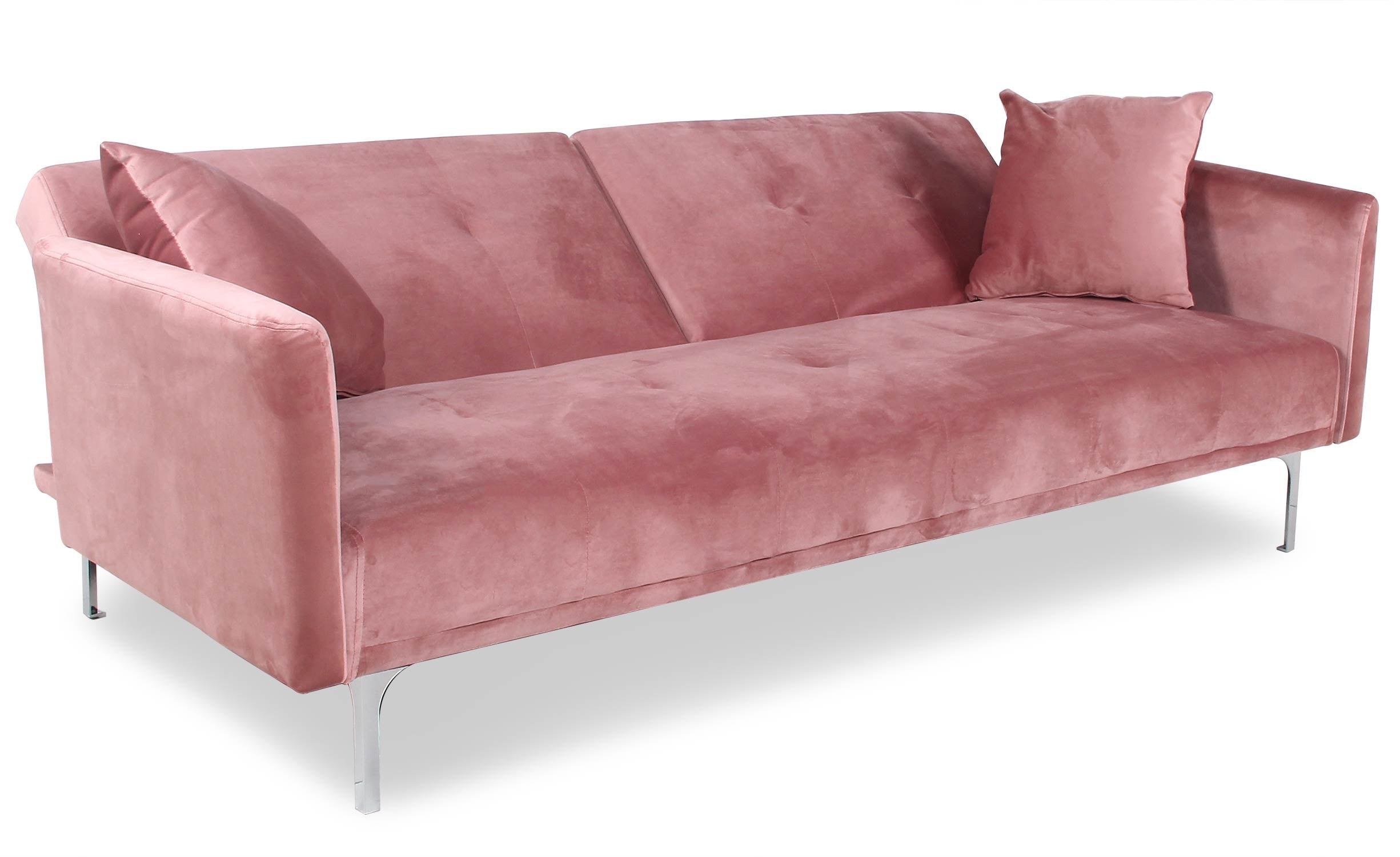 Canapé convertible 3 places Carla Velours Rose