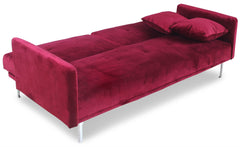 Canapé convertible 3 places Carla Velours Rouge