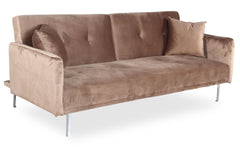 Canapé clic-clac convertible 3 places velours taupe Anterio