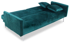Canapé convertible 3 places Carla Velours Vert