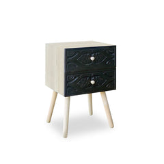Table de chevet Catana 2 tiroirs Noir Carbone