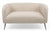 Canapé 2 places en tissu bouclette beige avec pieds en métal doré