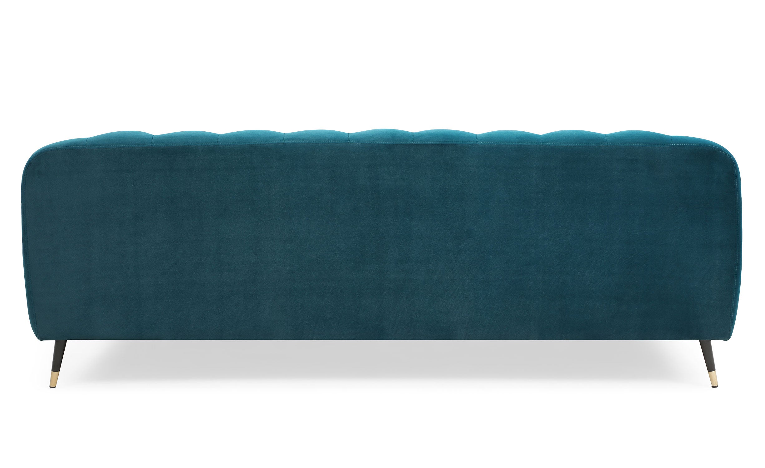 Canapé capitonné 3 places style boudoir Glams Velours Bleu canard