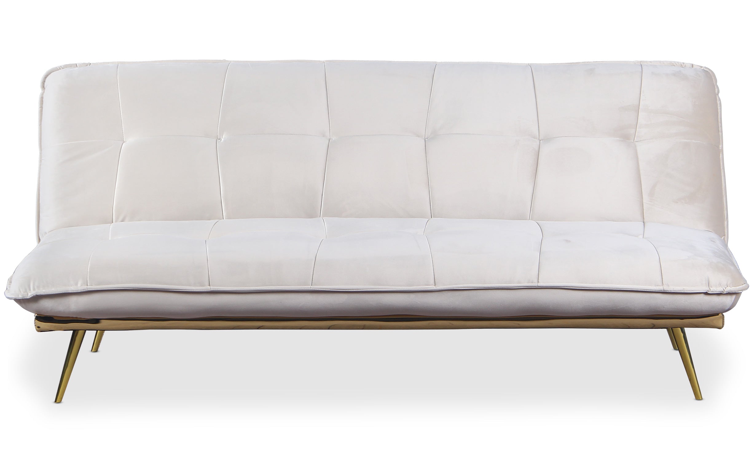 Canapé convertible clic-clac Fabrice Velours Beige