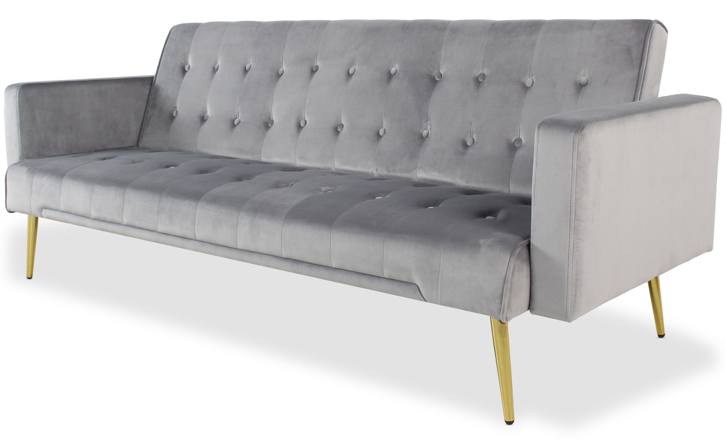 Canapé convertible clic-clac Justy Velours Gris clair