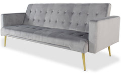 Canapé convertible clic-clac Justy Velours Gris clair