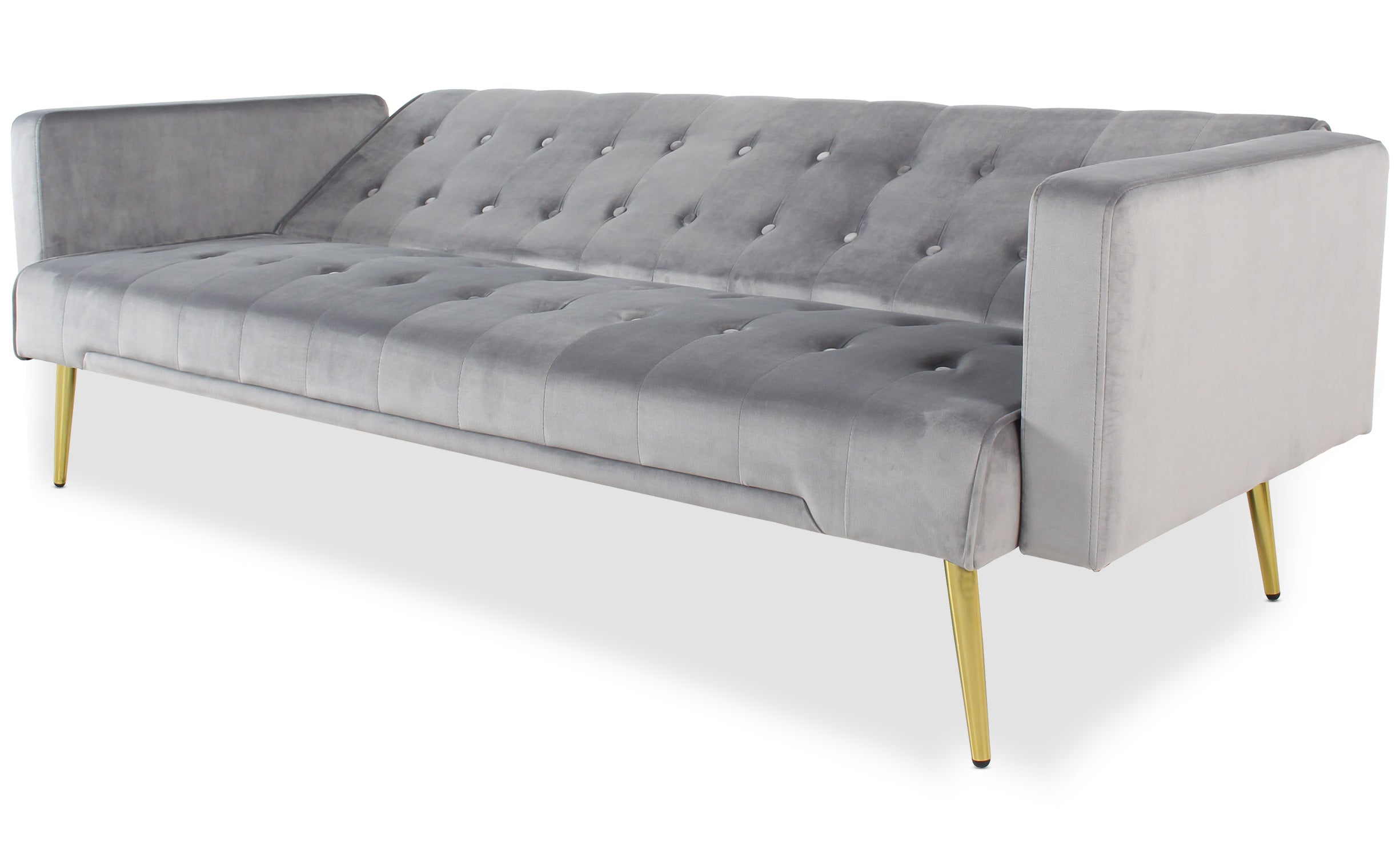 Canapé convertible clic-clac Justy Velours Gris clair