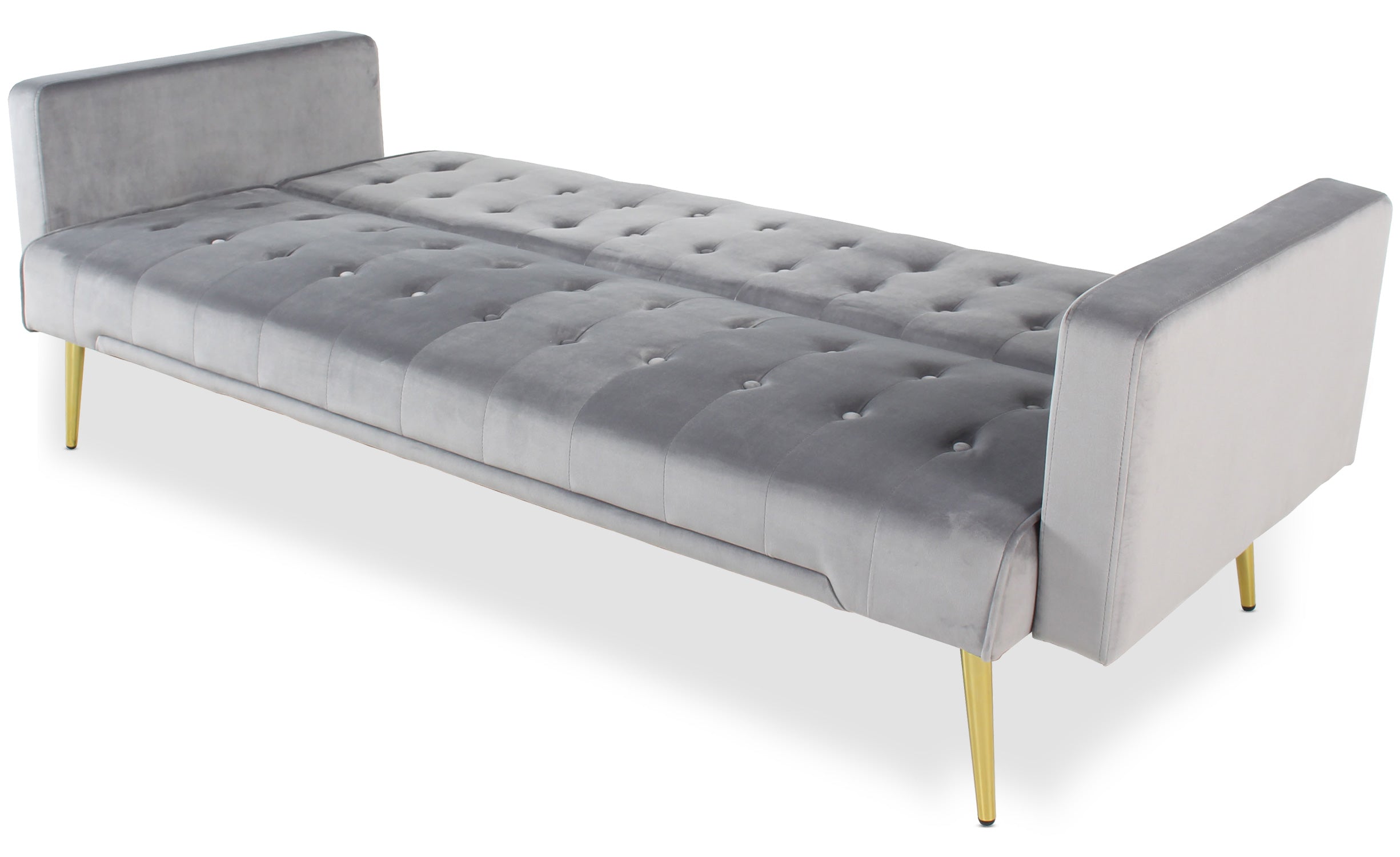 Canapé convertible clic-clac Justy Velours Gris clair