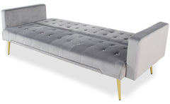 Canapé convertible clic-clac Justy Velours Gris clair