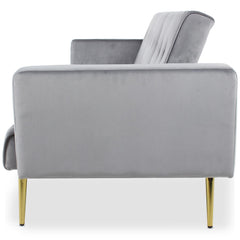 Canapé convertible clic-clac Justy Velours Gris clair
