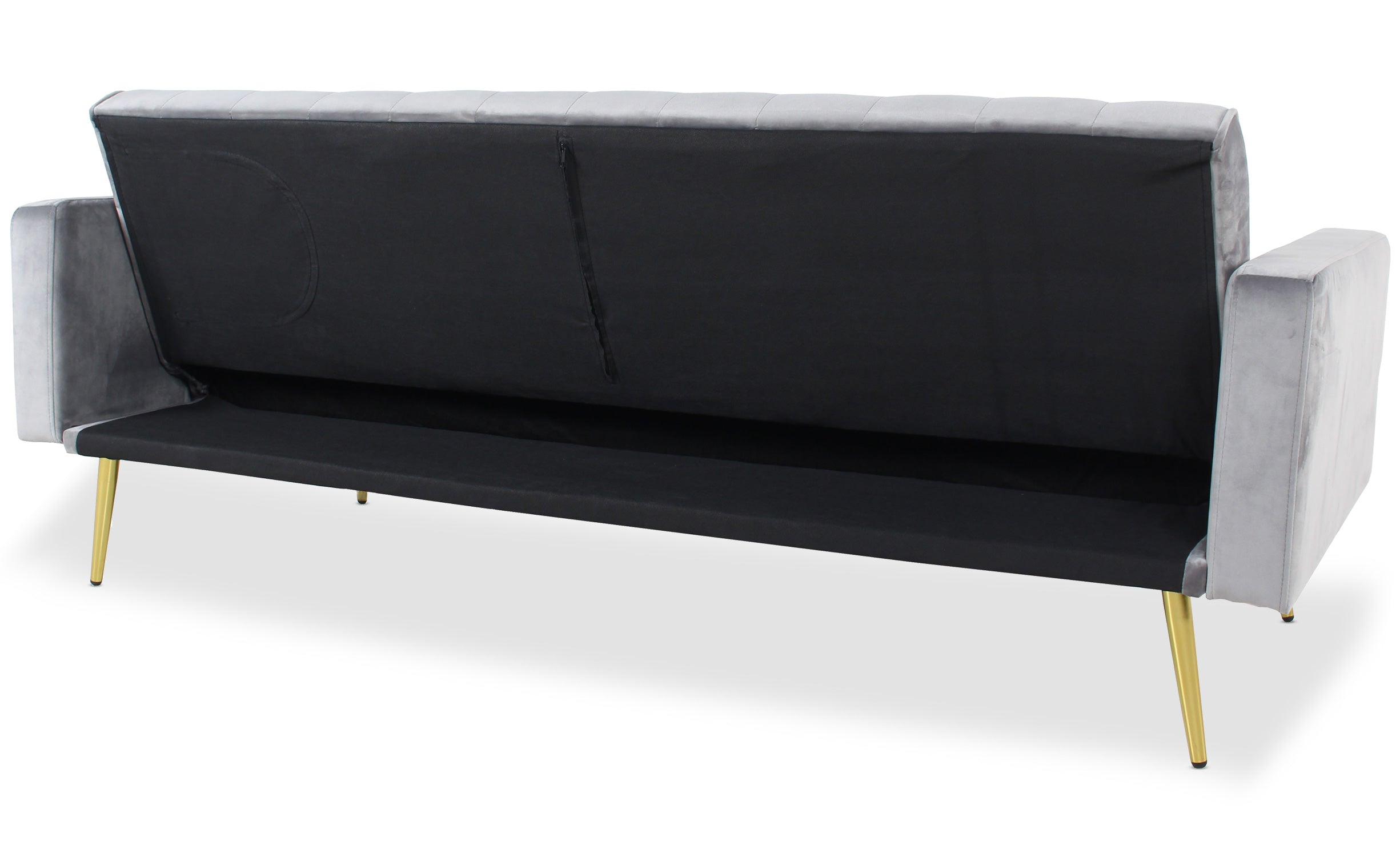 Canapé convertible clic-clac Justy Velours Gris clair