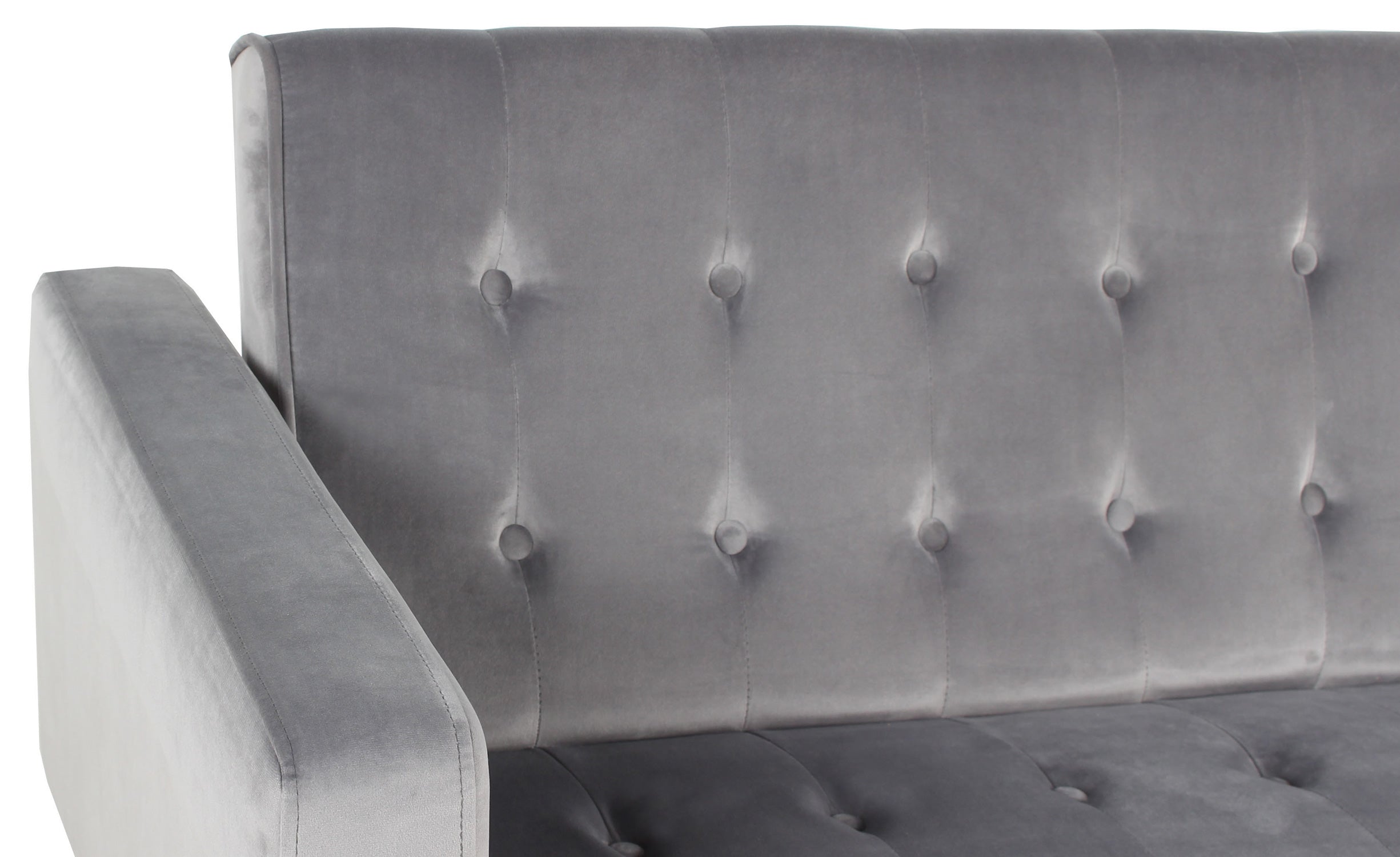 Canapé convertible clic-clac Justy Velours Gris clair