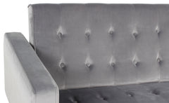 Canapé convertible clic-clac Justy Velours Gris clair