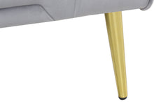 Canapé convertible clic-clac Justy Velours Gris clair