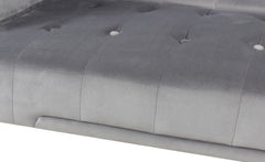 Canapé convertible clic-clac Justy Velours Gris clair