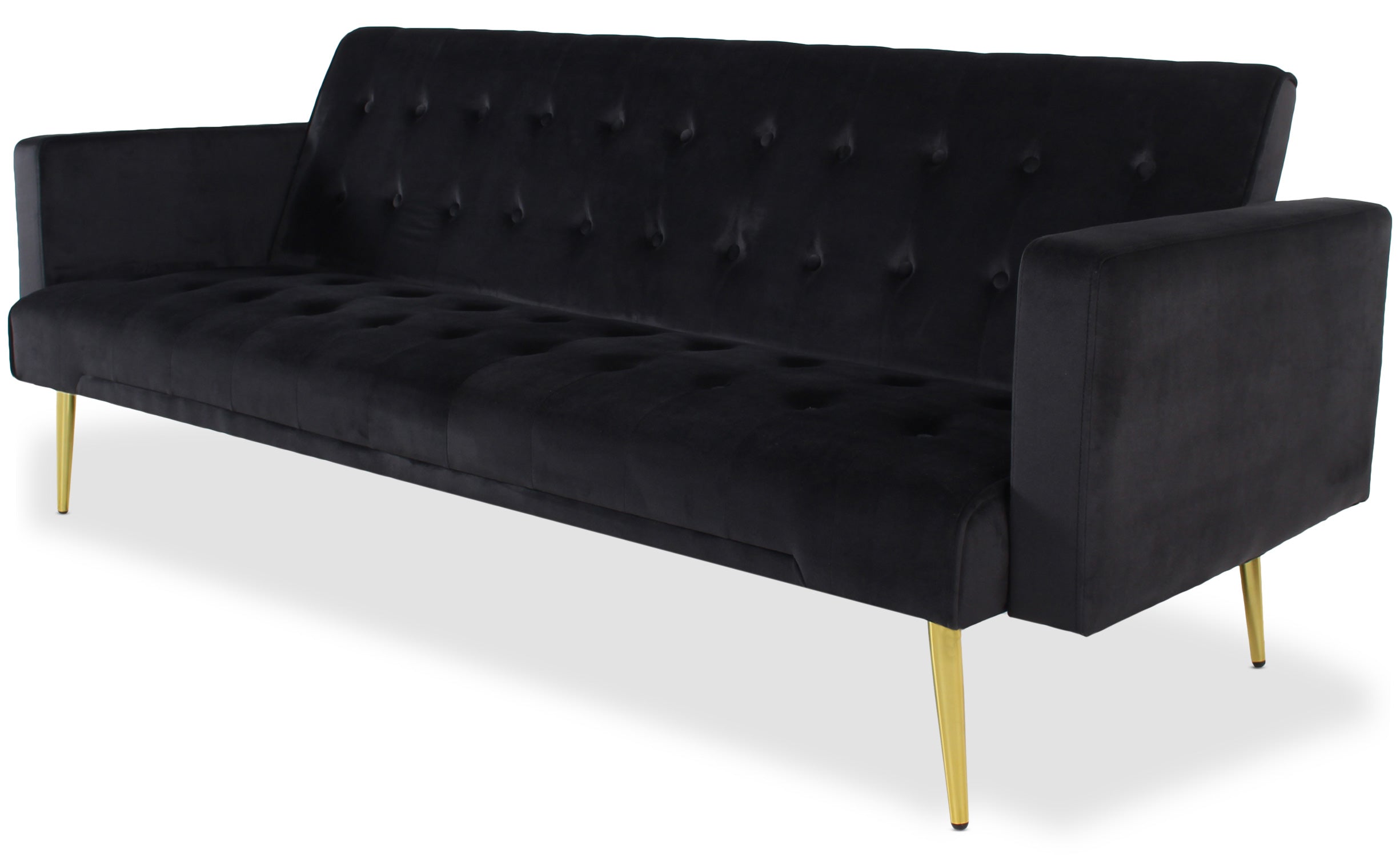 Canapé convertible clic-clac Justy Velours Noir