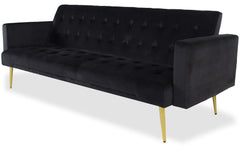 Canapé convertible clic-clac Justy Velours Noir