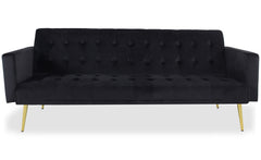 Canapé convertible clic-clac Justy Velours Noir