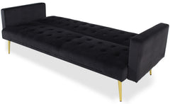 Canapé convertible clic-clac Justy Velours Noir