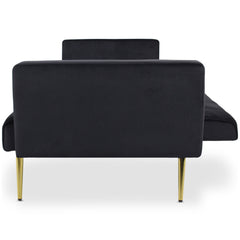Canapé convertible clic-clac Justy Velours Noir