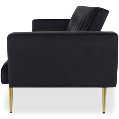 Canapé convertible clic-clac Justy Velours Noir