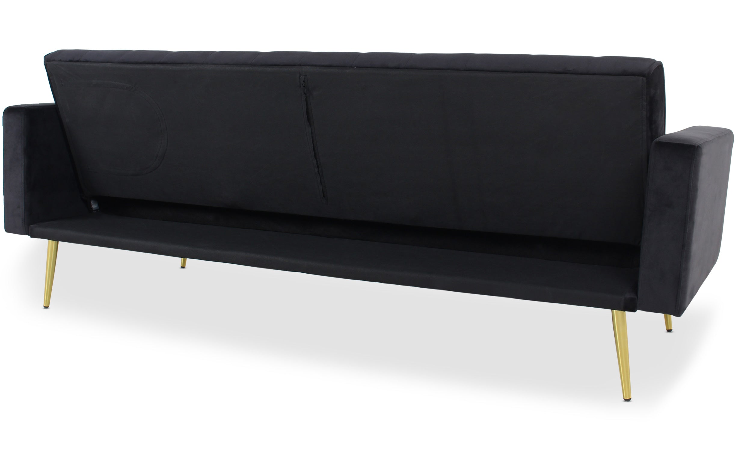 Canapé convertible clic-clac Justy Velours Noir