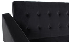 Canapé convertible clic-clac Justy Velours Noir