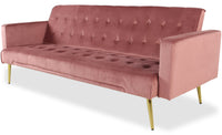 Canapé clic-clac convertible en velours rose