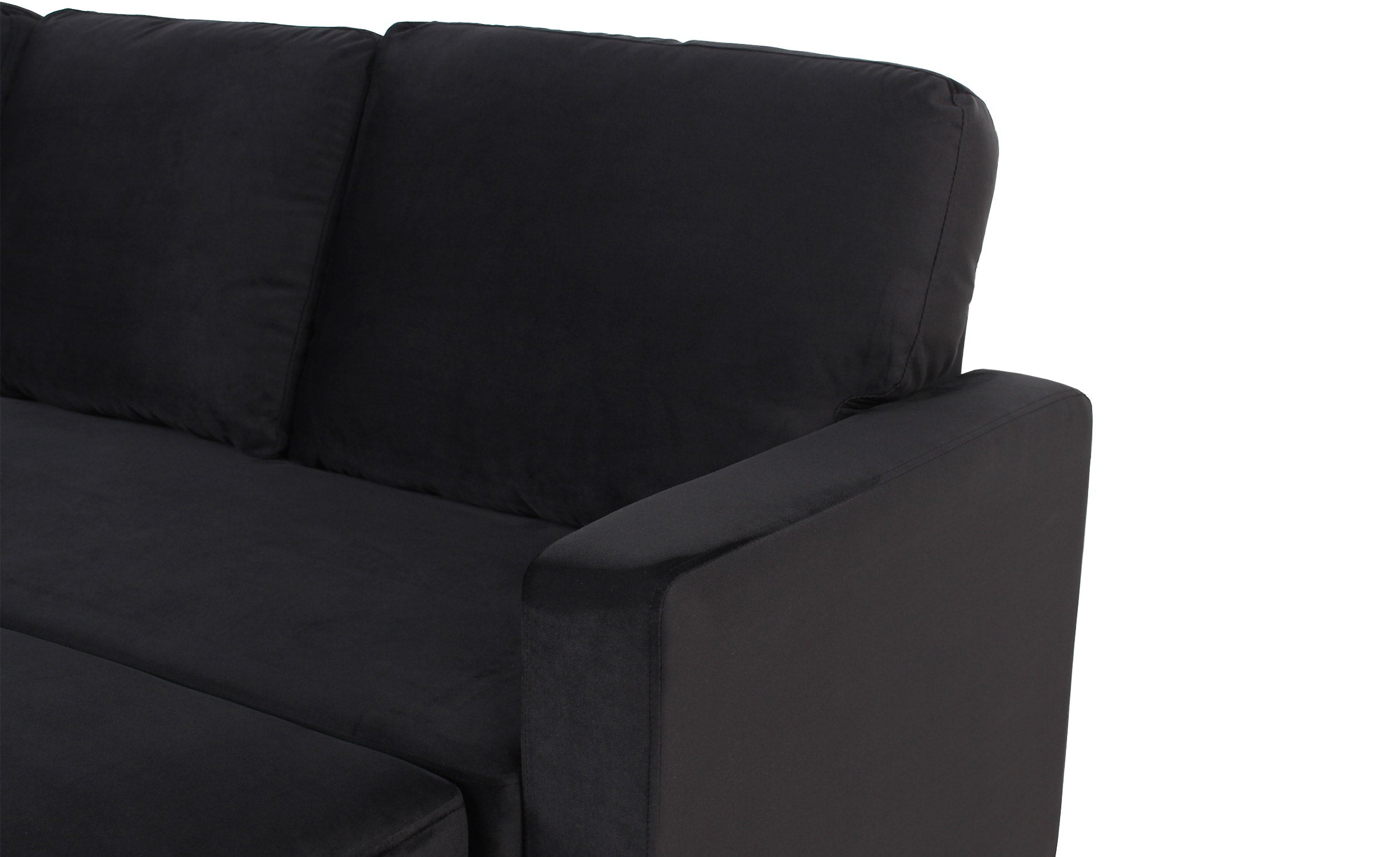 Canapé d'angle convertible Baleares Velours Noir