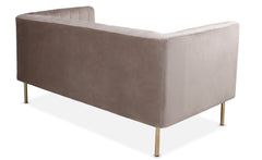Canapé 2 places Basta en velours taupe à coutures verticales