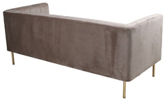 Canapé moderne 3 places à coutures verticales Sacramento Velours Taupe