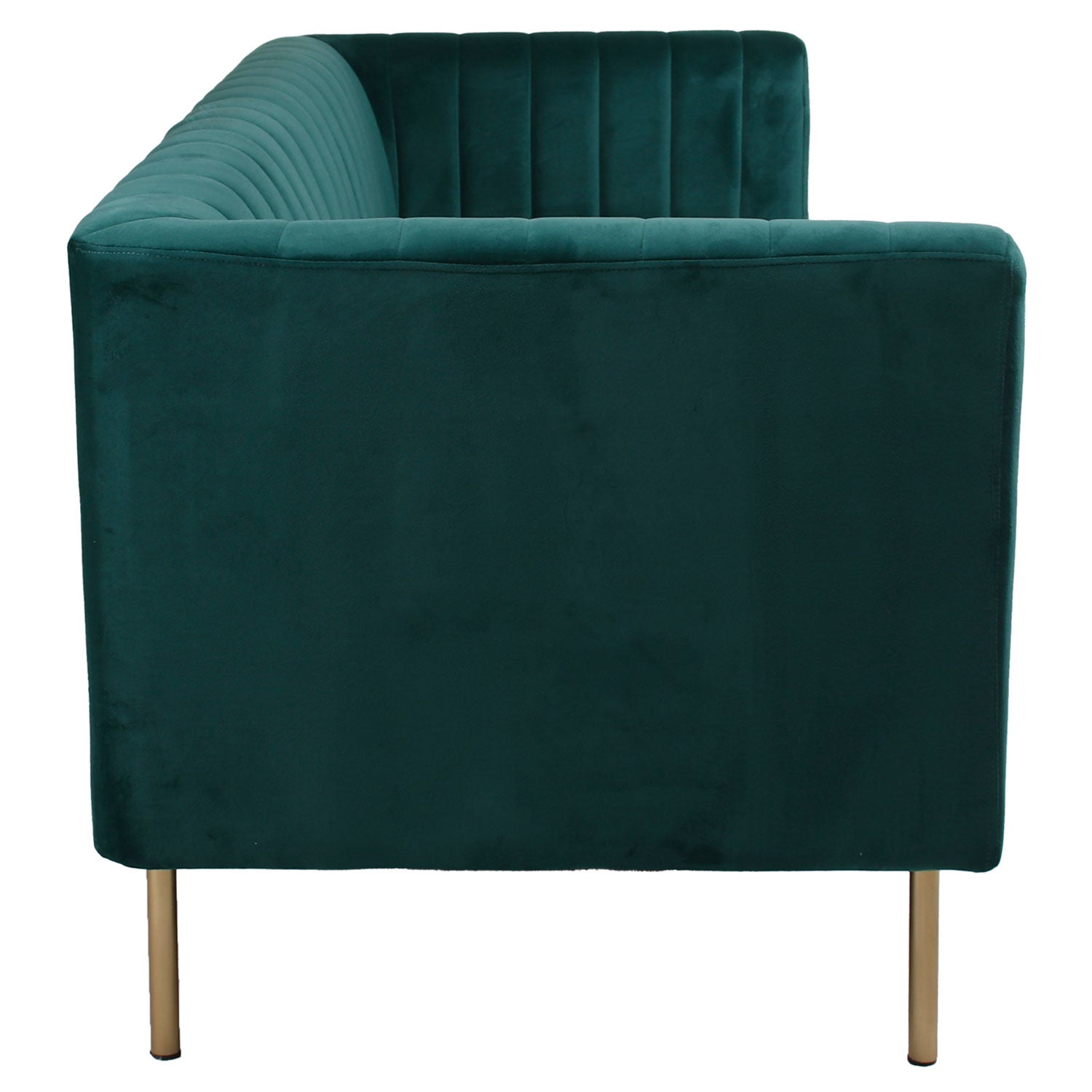 Canapé moderne 3 places à coutures verticales Sacramento Velours Vert