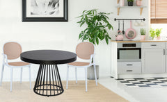 Lot de 2 chaises empilables Chapline Polypropylène effet cannage Beige et Blanc