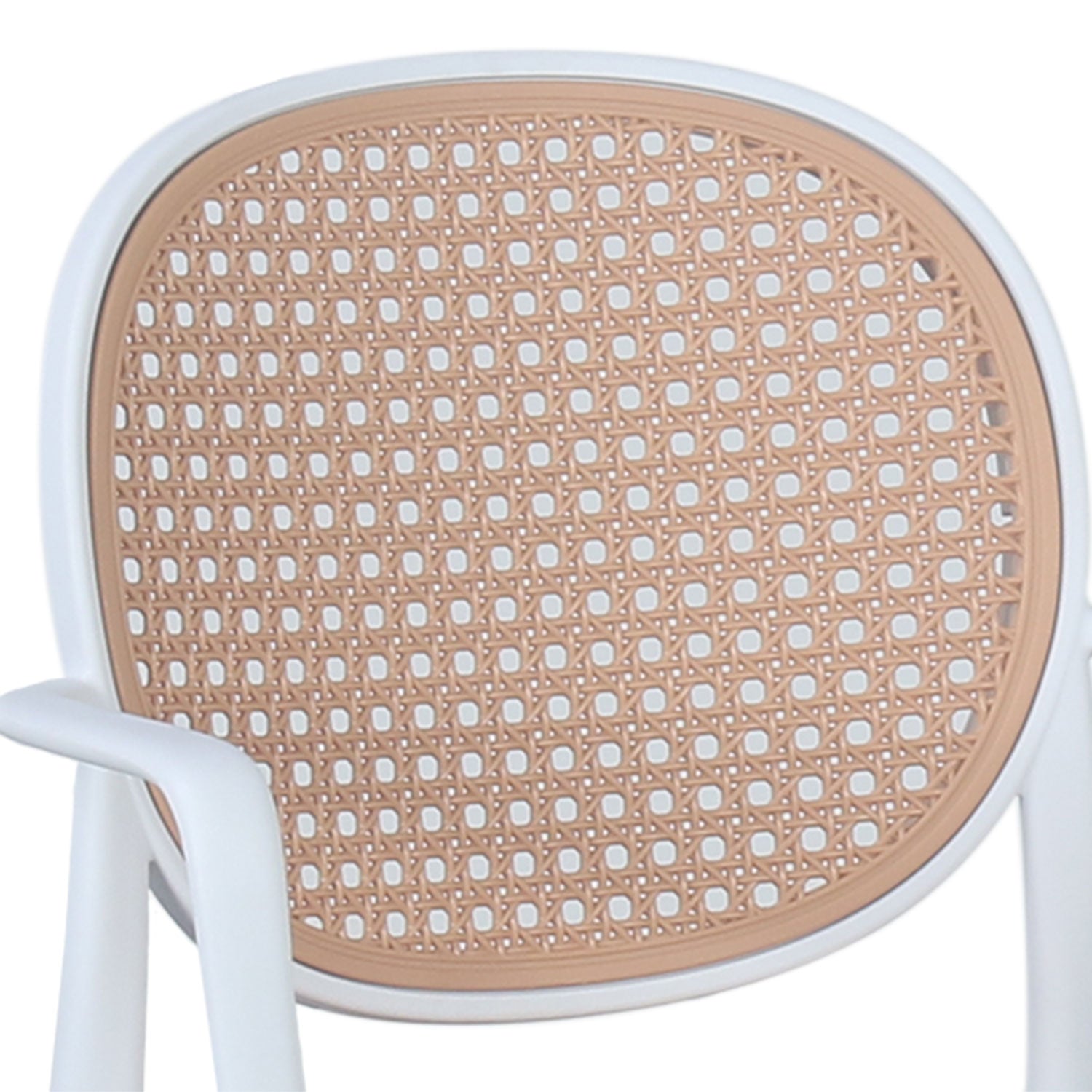 Lot de 2 chaises empilables Chapline Polypropylène effet cannage Beige et Blanc