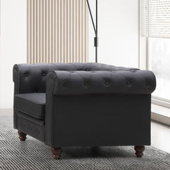 Fauteuil Abir en simili cuir noir