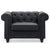 Fauteuil Abir en simili cuir noir