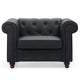 Fauteuil Abir en simili cuir noir