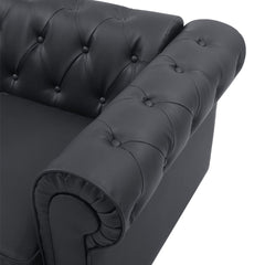 Fauteuil Abir en simili cuir noir