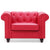 Fauteuil Abir rouge en simili cuir