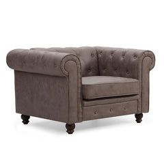Fauteuil Abir au design rétro en simili cuir