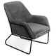 Fauteuil Claudio en velours gris avec pieds en métal noir